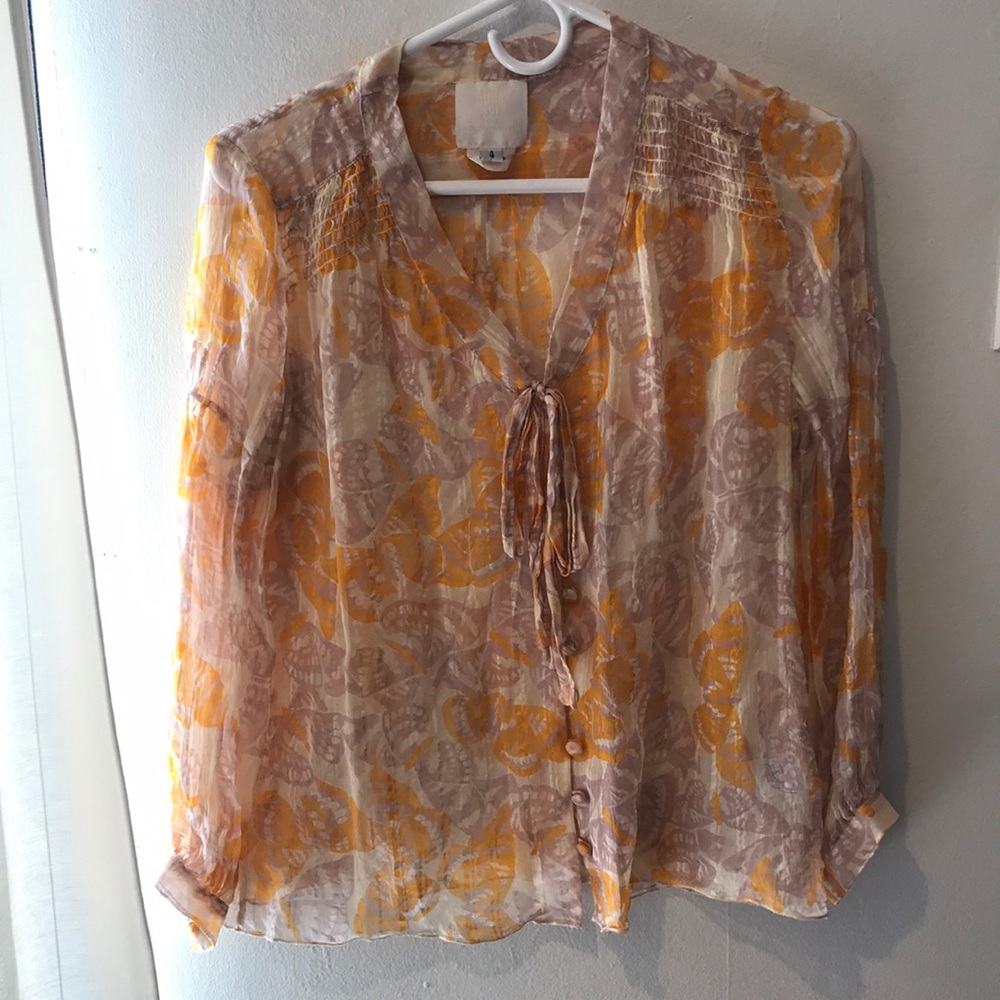 Sheer floral blouse